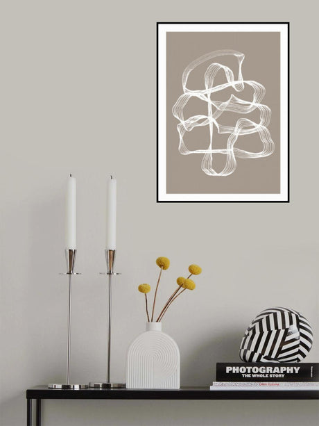 Ink White and Beige Poster och Canvastavla
