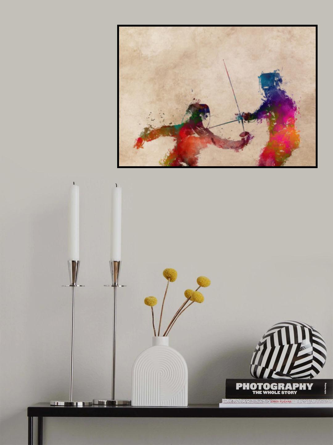 Fencing Sport Art 1 Poster och Canvastavla