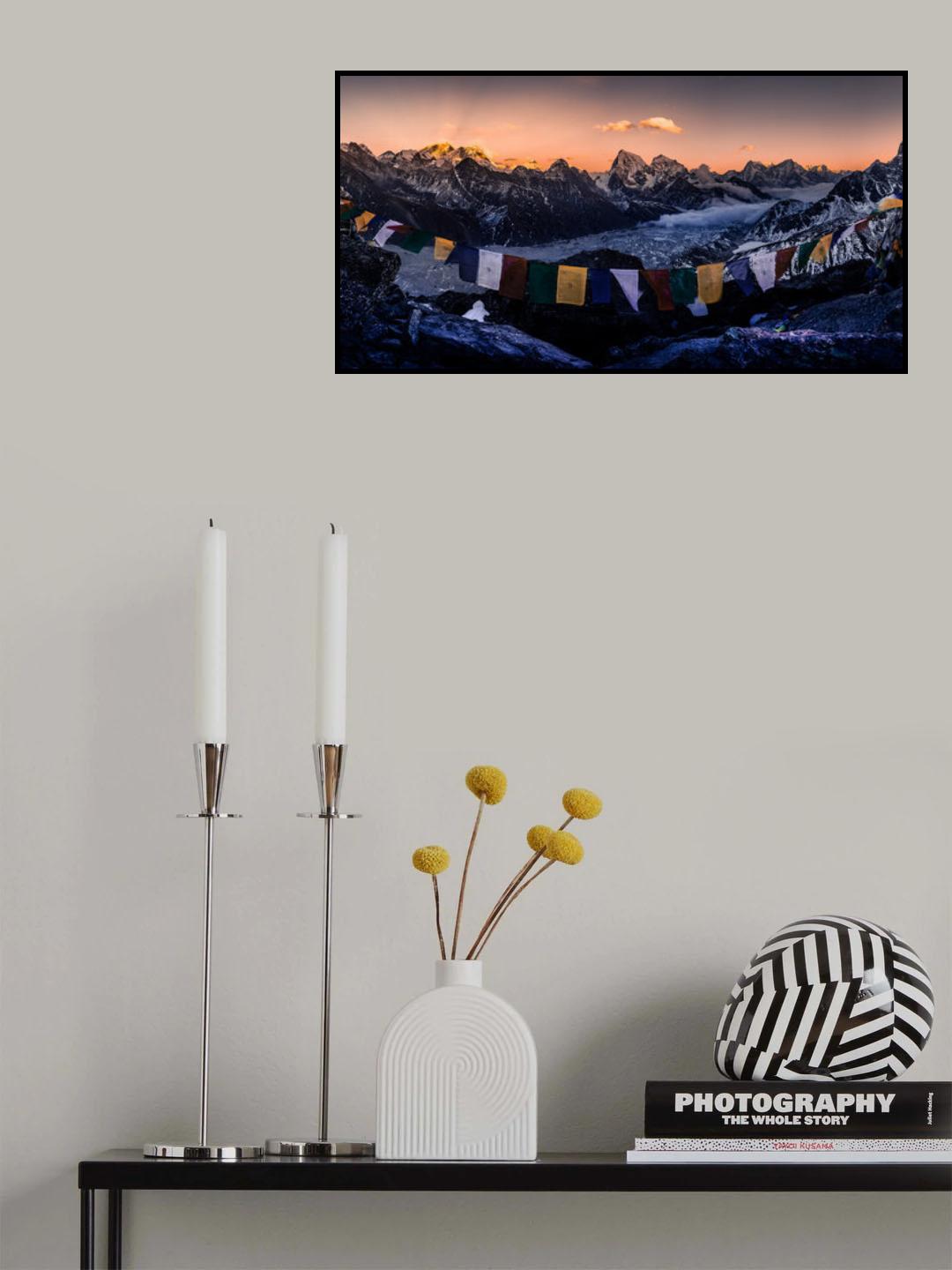 Gokyo ri sunset 《夕耀巅峰》 Poster och Canvastavla