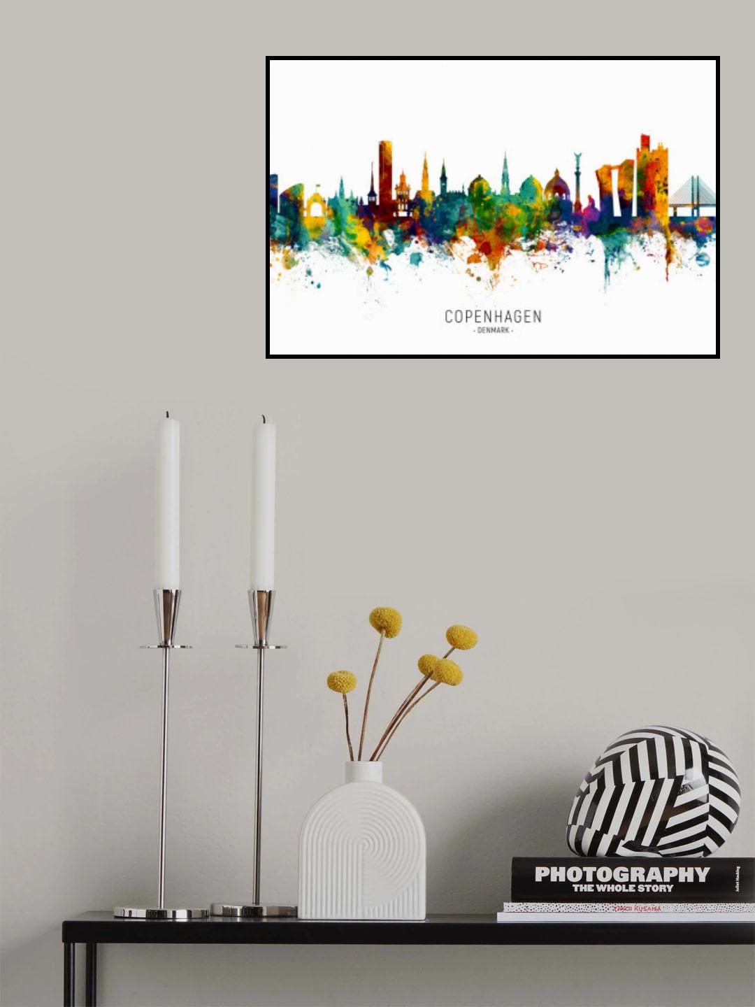 Copenhagen Denmark Skyline Poster och Canvastavla