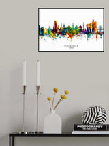 Copenhagen Denmark Skyline Poster och Canvastavla