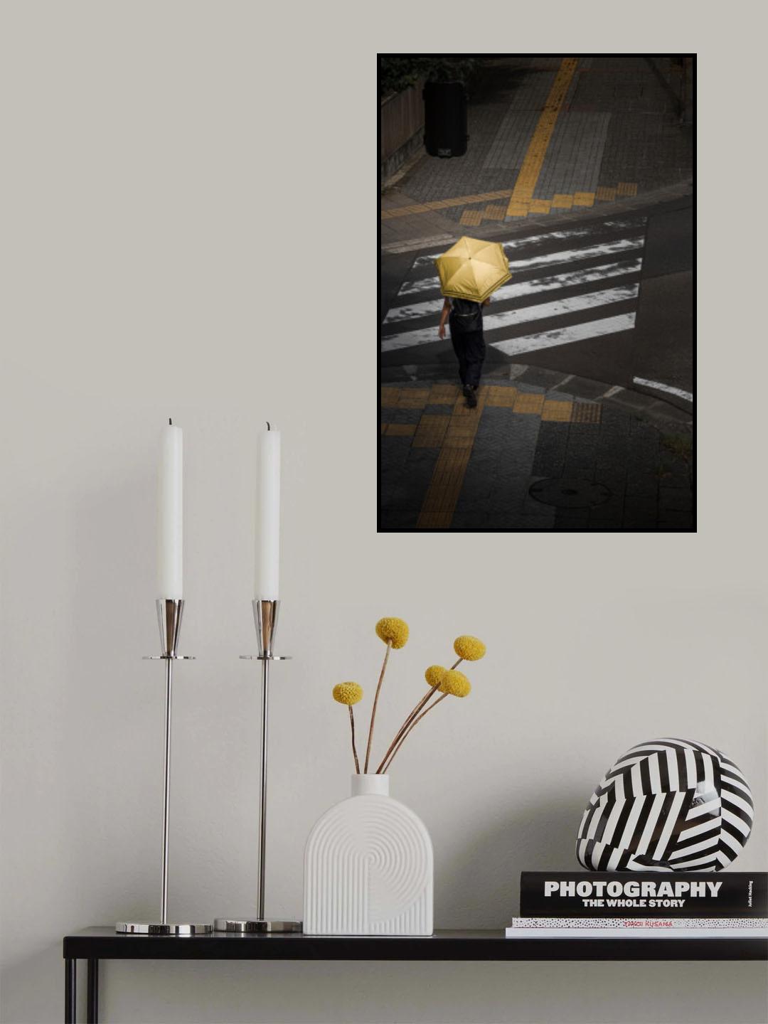 Yellow umbrella Poster och Canvastavla