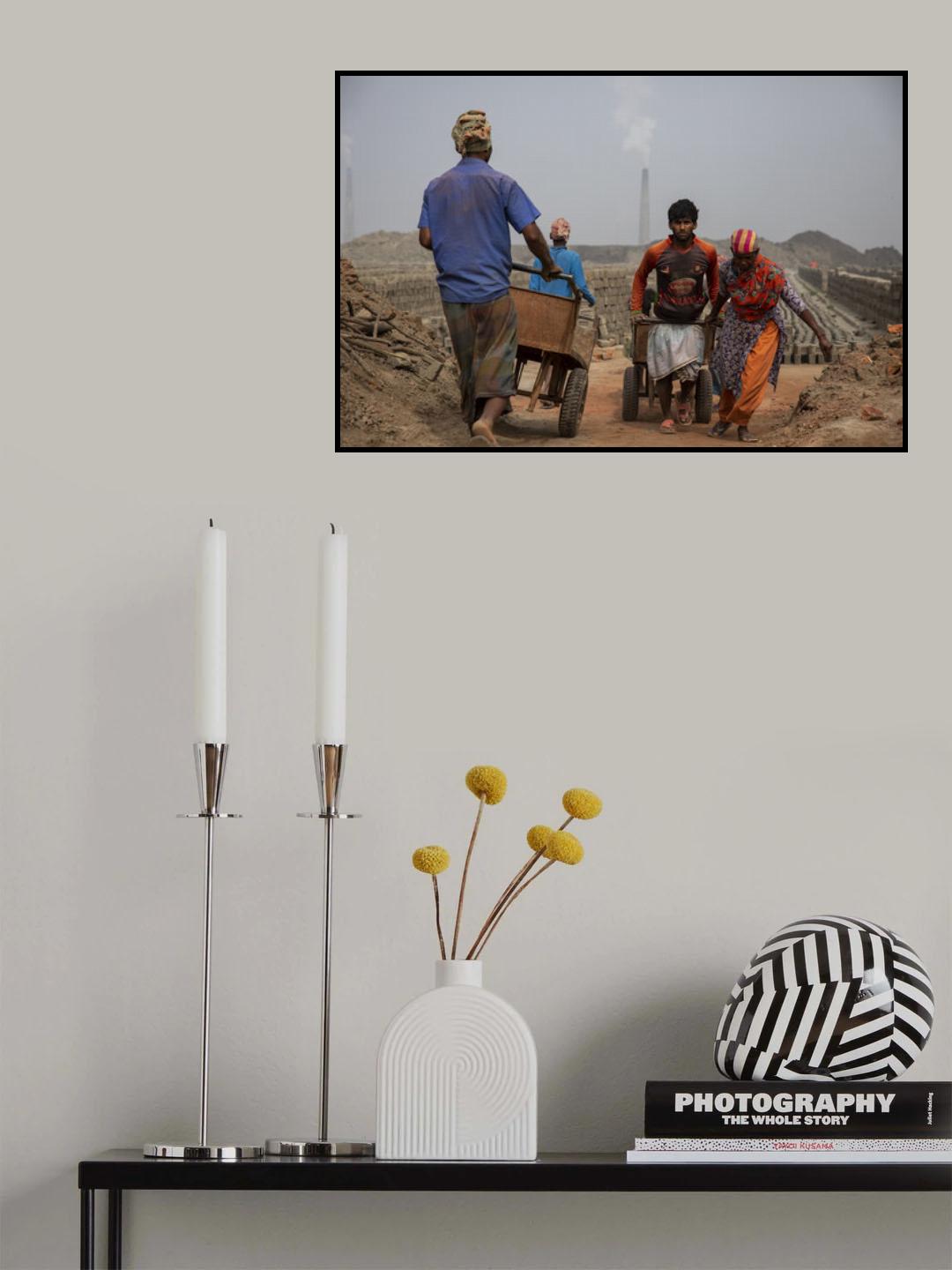 Man and woman at work together Poster och Canvastavla