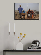 Man and woman at work together Poster och Canvastavla