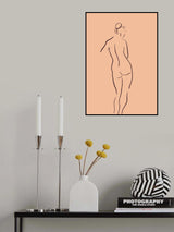 Nude from the back peach color Poster och Canvastavla