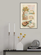 Sunflower illustration time Poster och Canvastavla