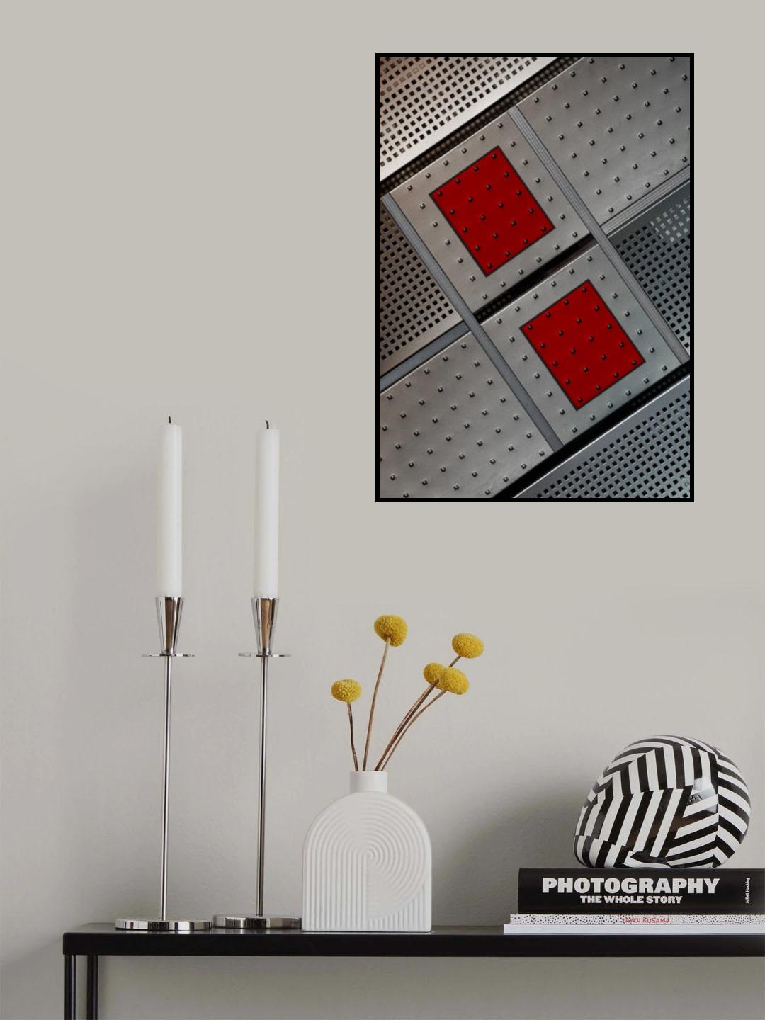 red metal squares Poster och Canvastavla