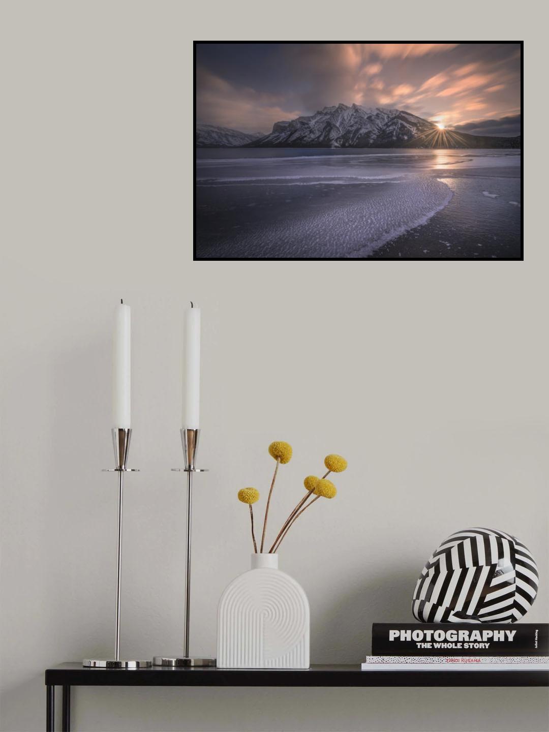 Lake Minnewanka in Winter Poster och Canvastavla
