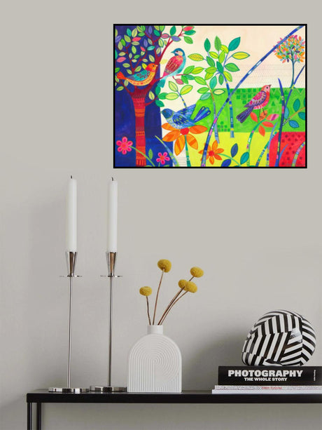 Birds, Flowers and Patterns Poster och Canvastavla