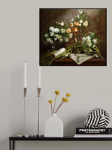 Still life with roses and candle Poster och Canvastavla