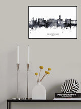Saint-Étienne France Skyline Poster och Canvastavla