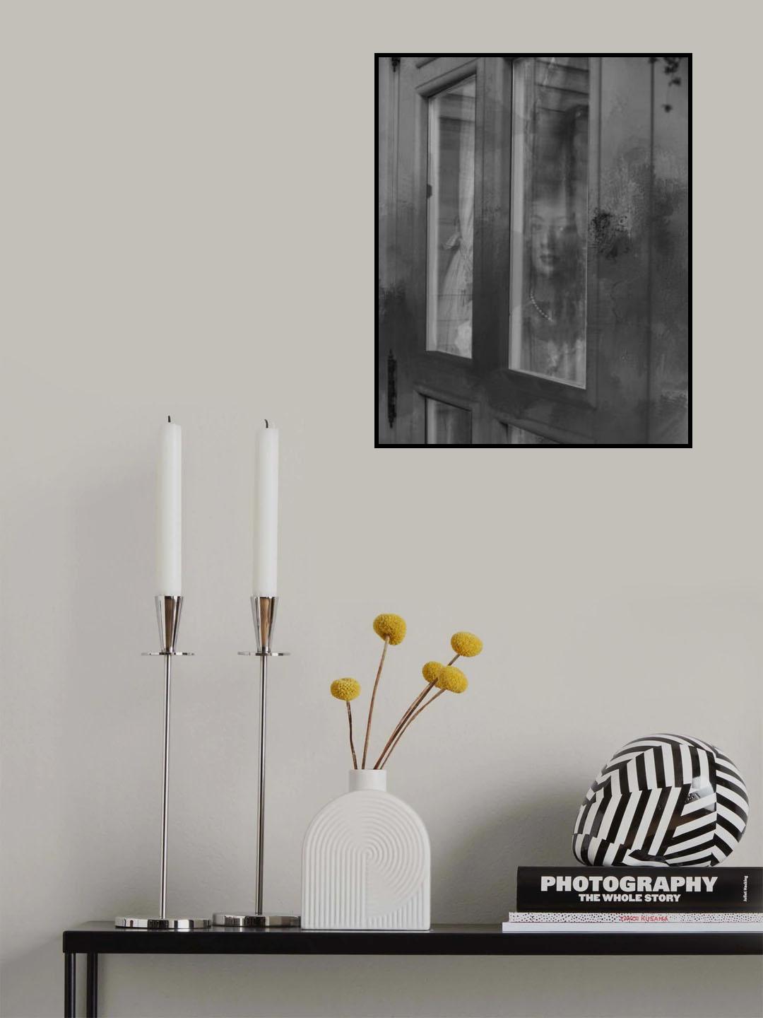 The mysterious lady through the window Poster och Canvastavla