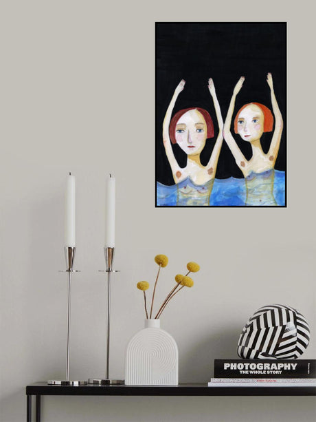 Swimming Girls Poster och Canvastavla