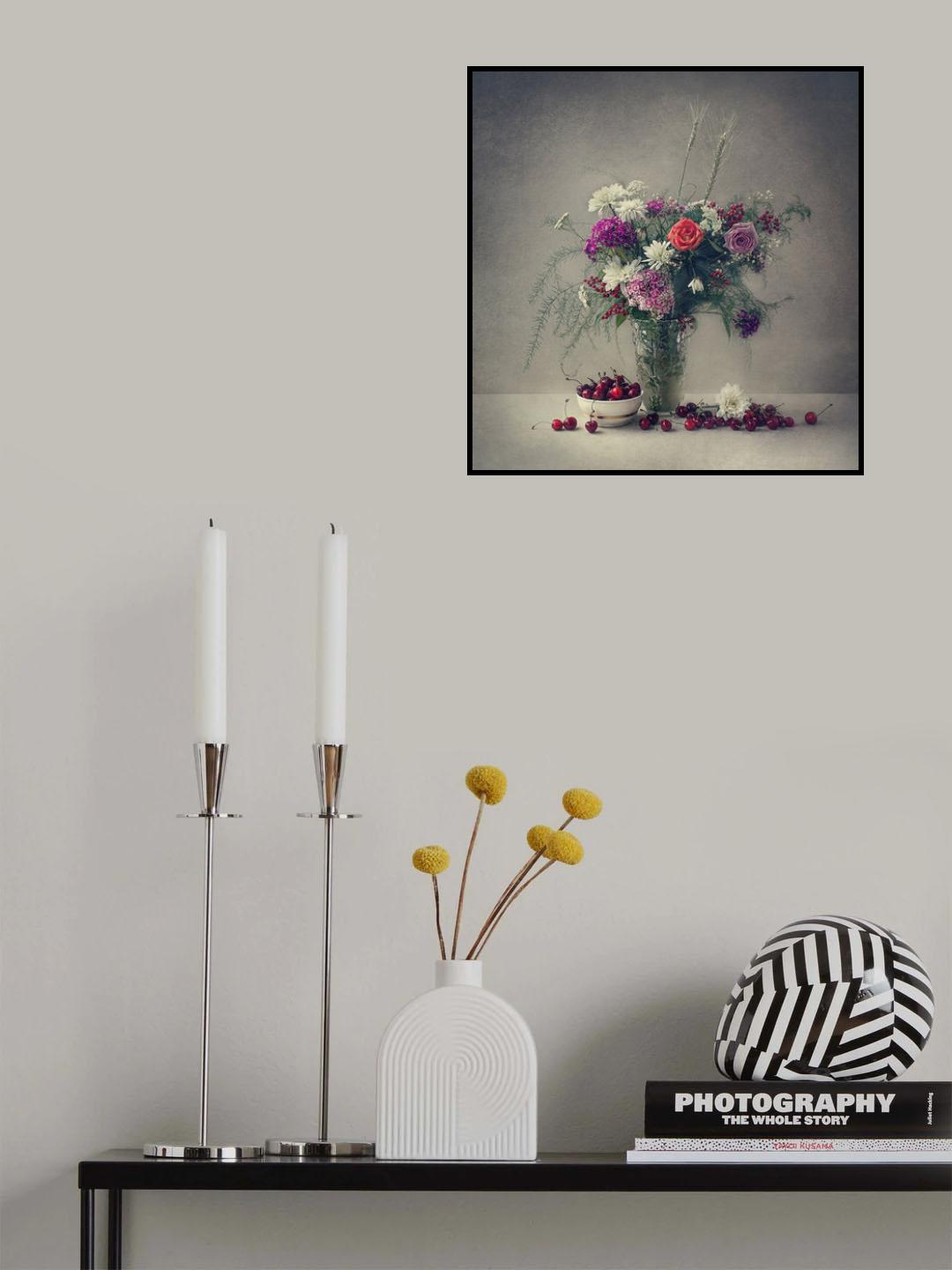 Flowers and cherries Poster och Canvastavla