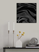 Ink Marbling Black and White 08 Poster och Canvastavla