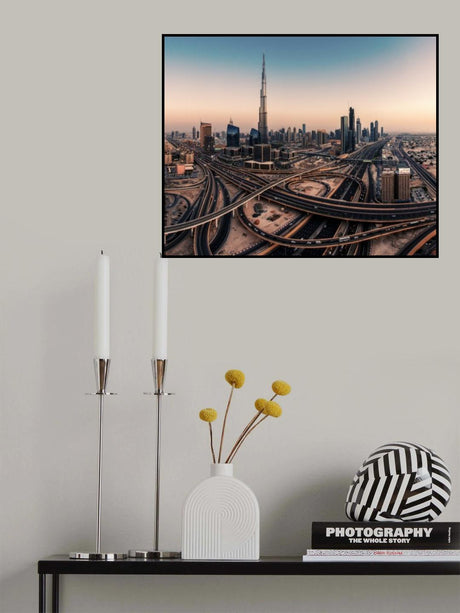 Dubai Skyline Panorama Poster och Canvastavla