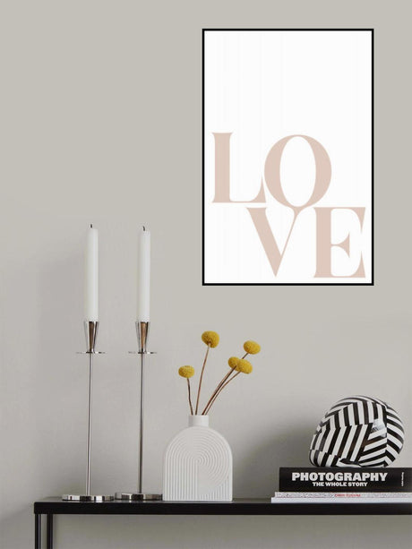 Love Beige Poster och Canvastavla