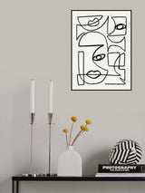 Abstract Line Art Faces Poster och Canvastavla