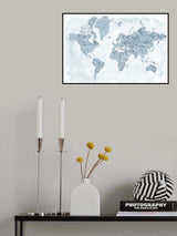 World map with outlined countries, Jacq Poster och Canvastavla