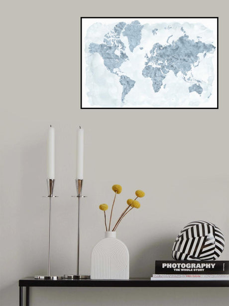 World map with outlined countries, Jacq Poster och Canvastavla