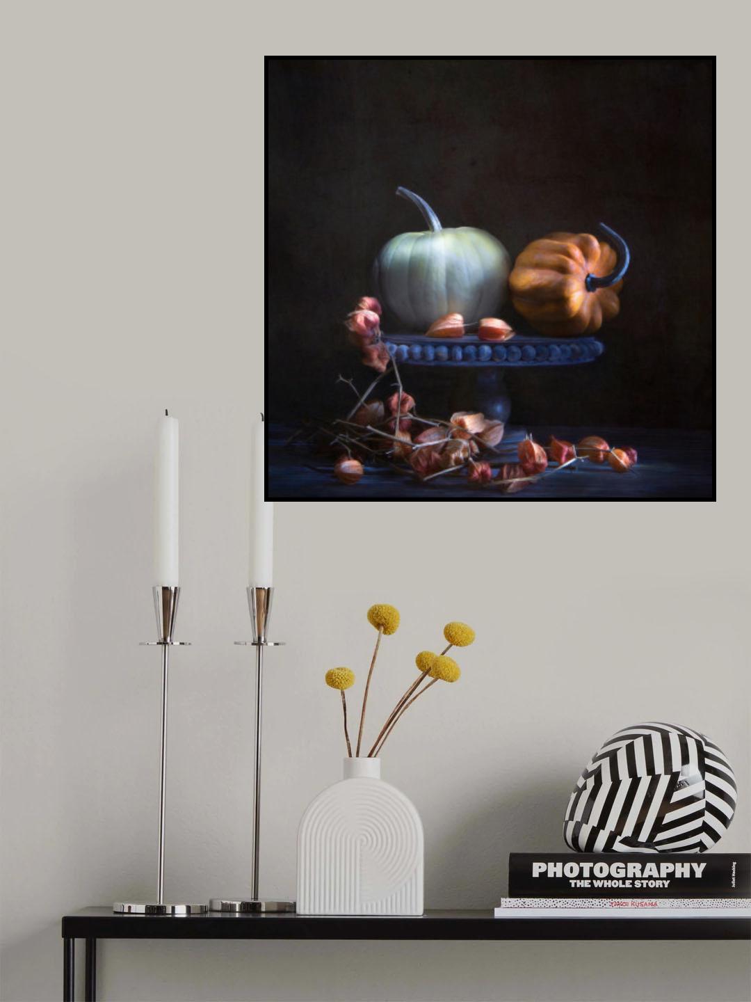 Pumpkin &amp; Chinese Lanterns Poster och Canvastavla
