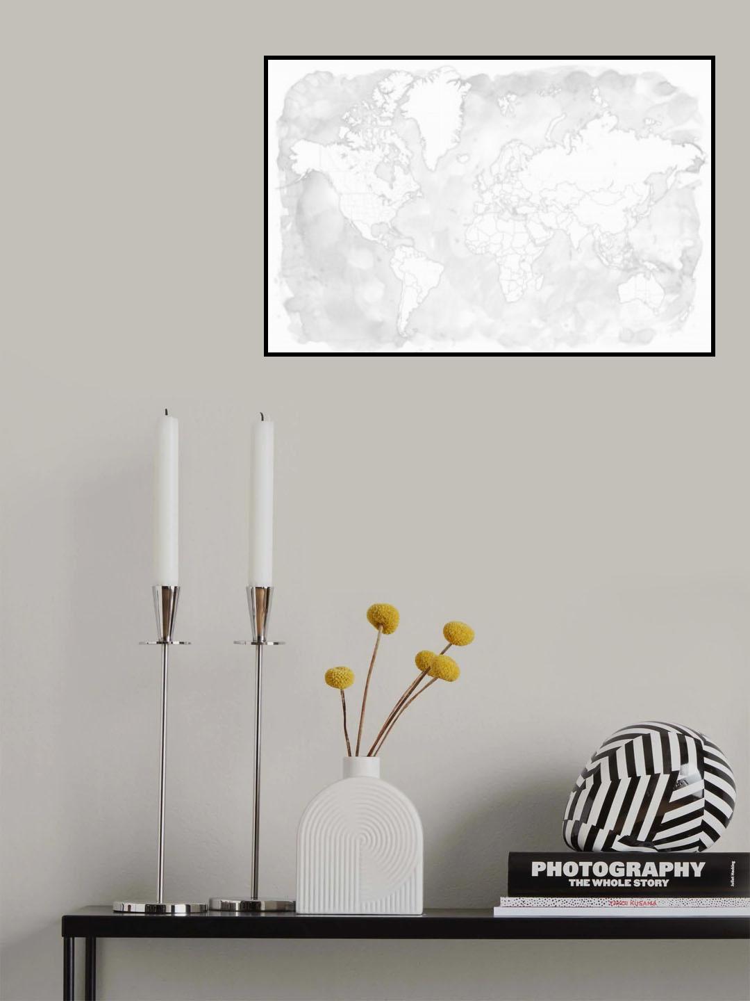 Xandi world map Poster och Canvastavla