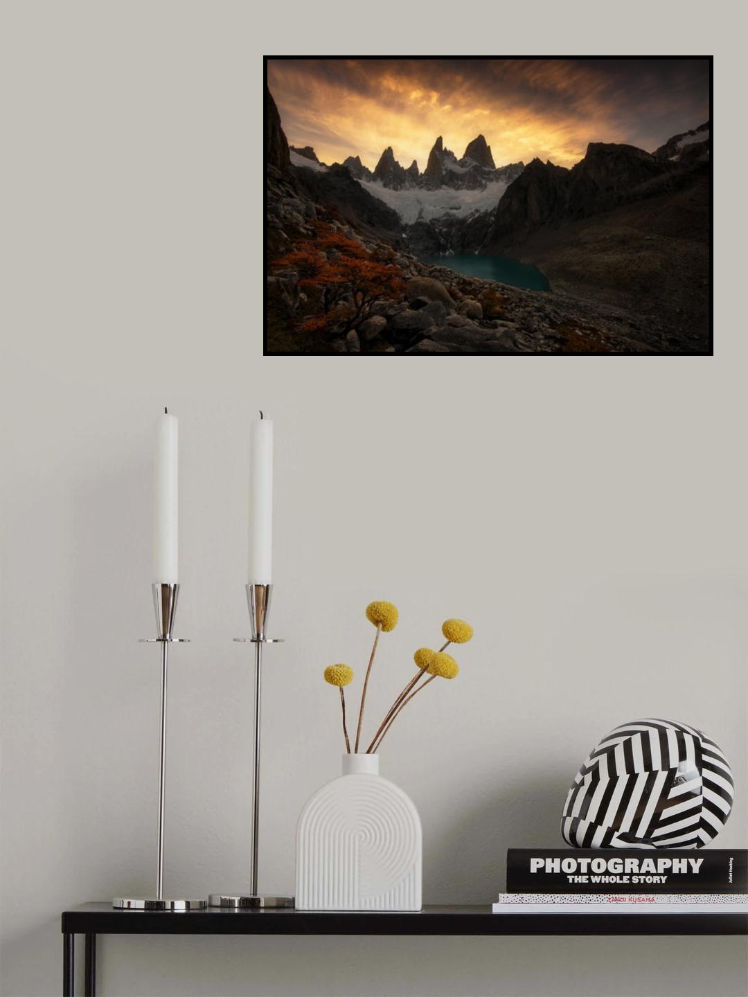 Patagonia Mountain Light Poster och Canvastavla