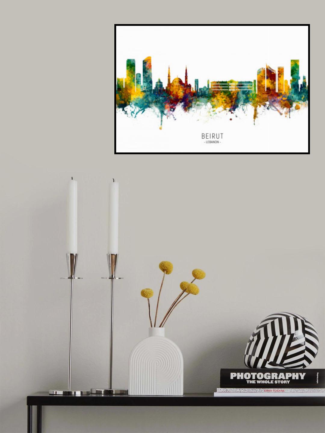 Beirut Lebanon Skyline Poster och Canvastavla