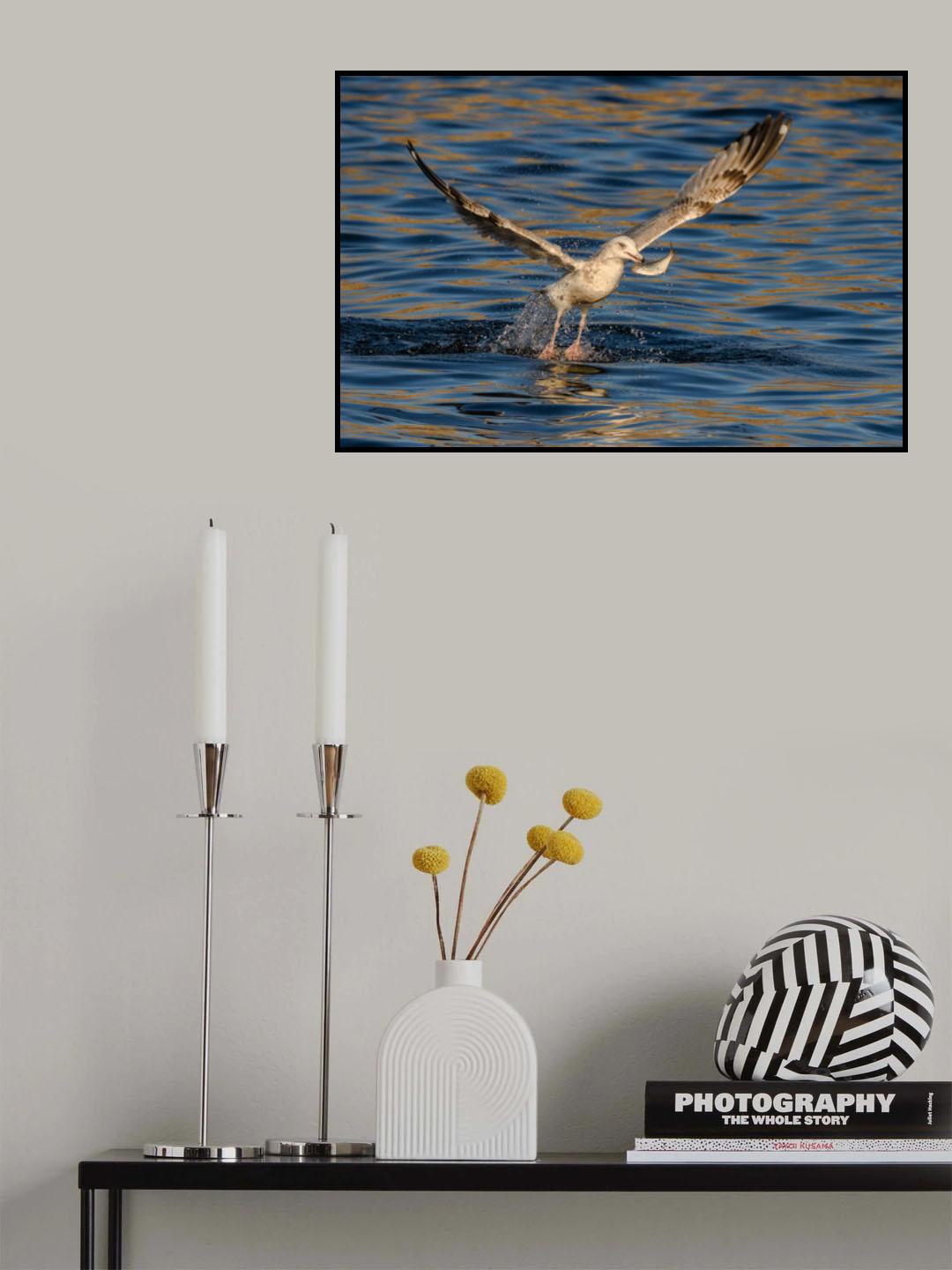 Fishing on the golden river Poster och Canvastavla