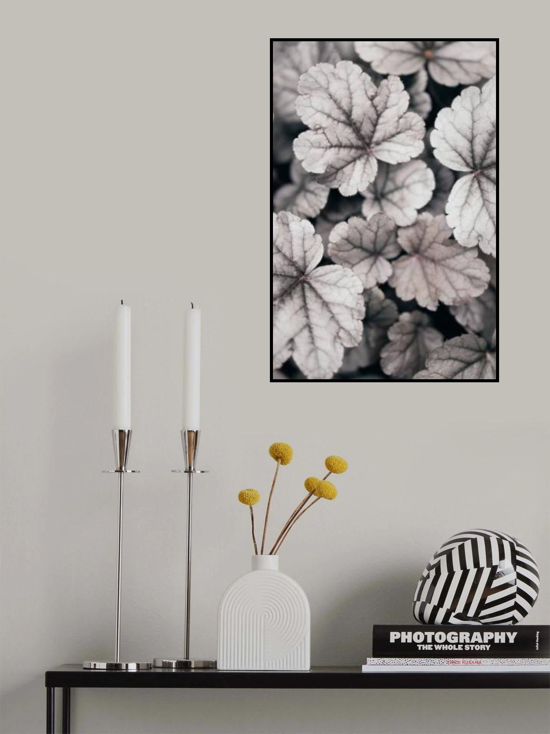 Gray-pink Leaves Poster och Canvastavla