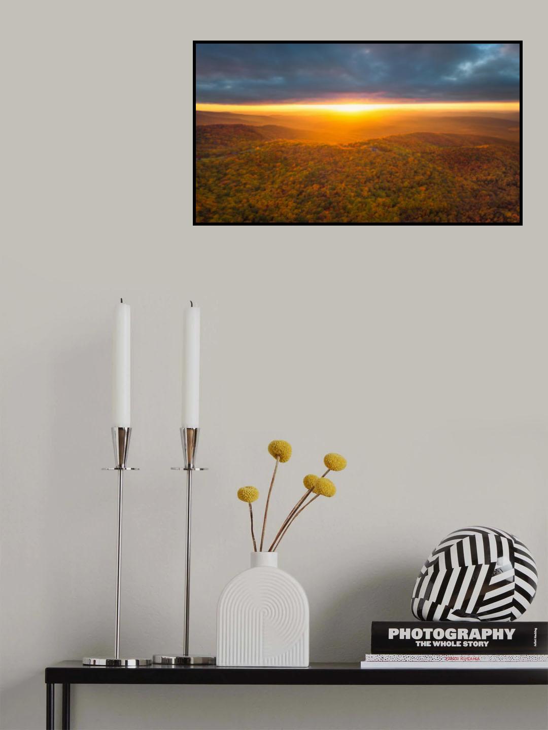 Cascade of Colors at Dawn Poster och Canvastavla