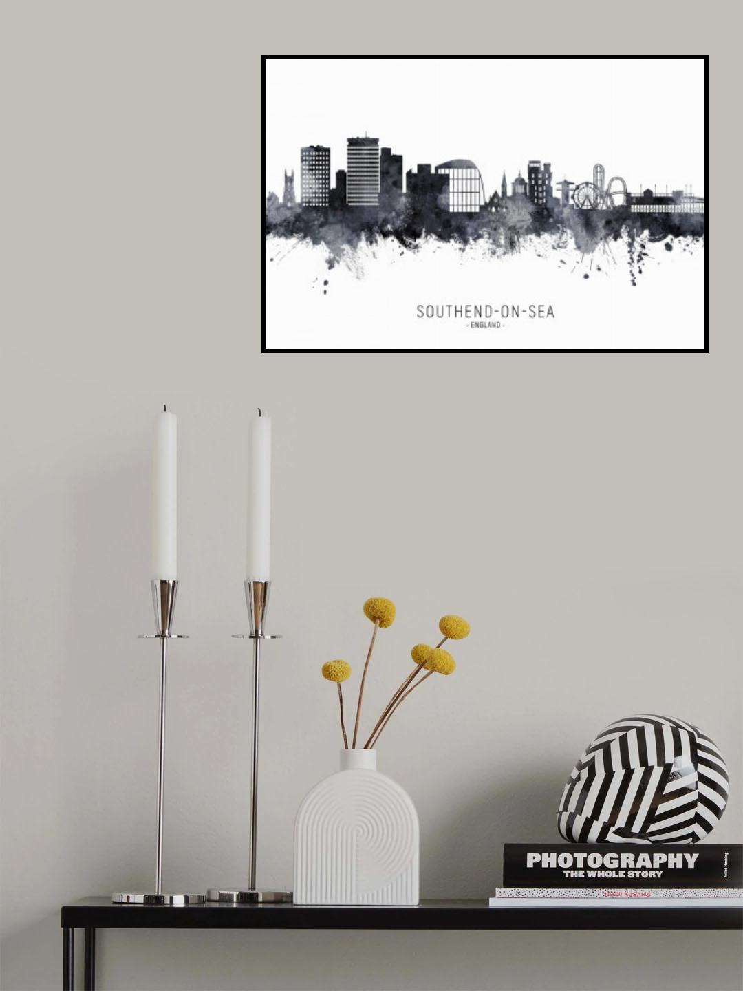Southend-on-Sea England Skyline Poster och Canvastavla