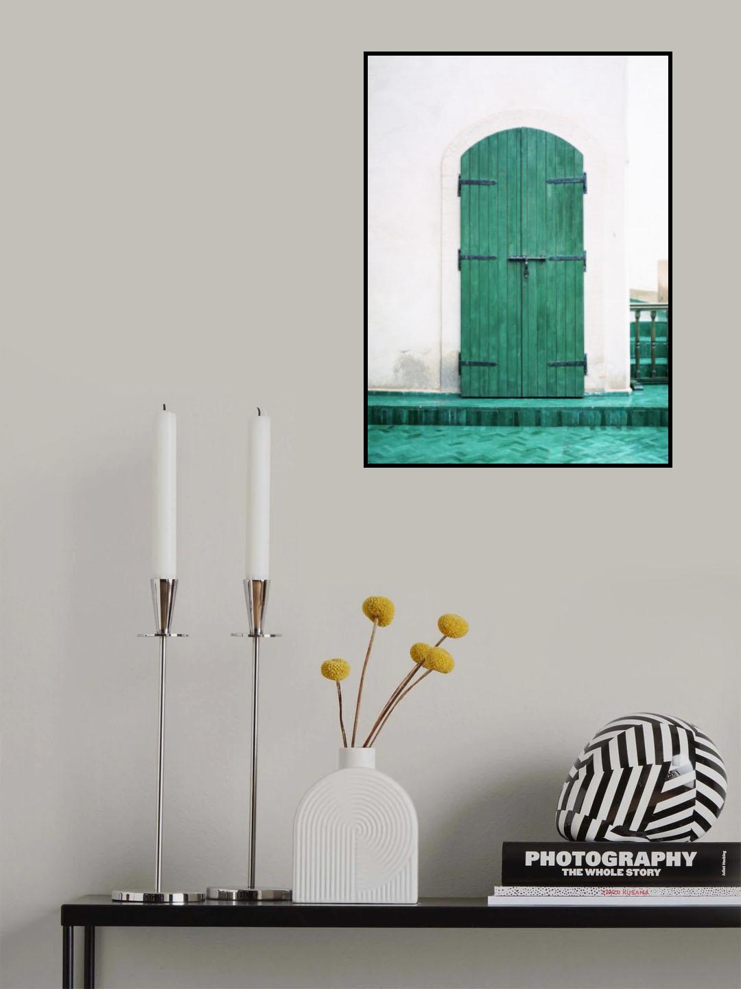 Marrakesh Green Door Poster och Canvastavla