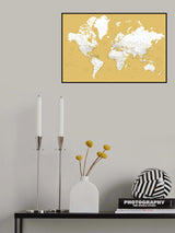 Detailed world map with cities, Andrew Poster och Canvastavla