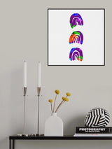 Floral Triple Rainbow Poster och Canvastavla