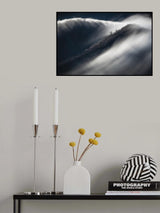 Waterfall clouds and hoarfrost Poster och Canvastavla