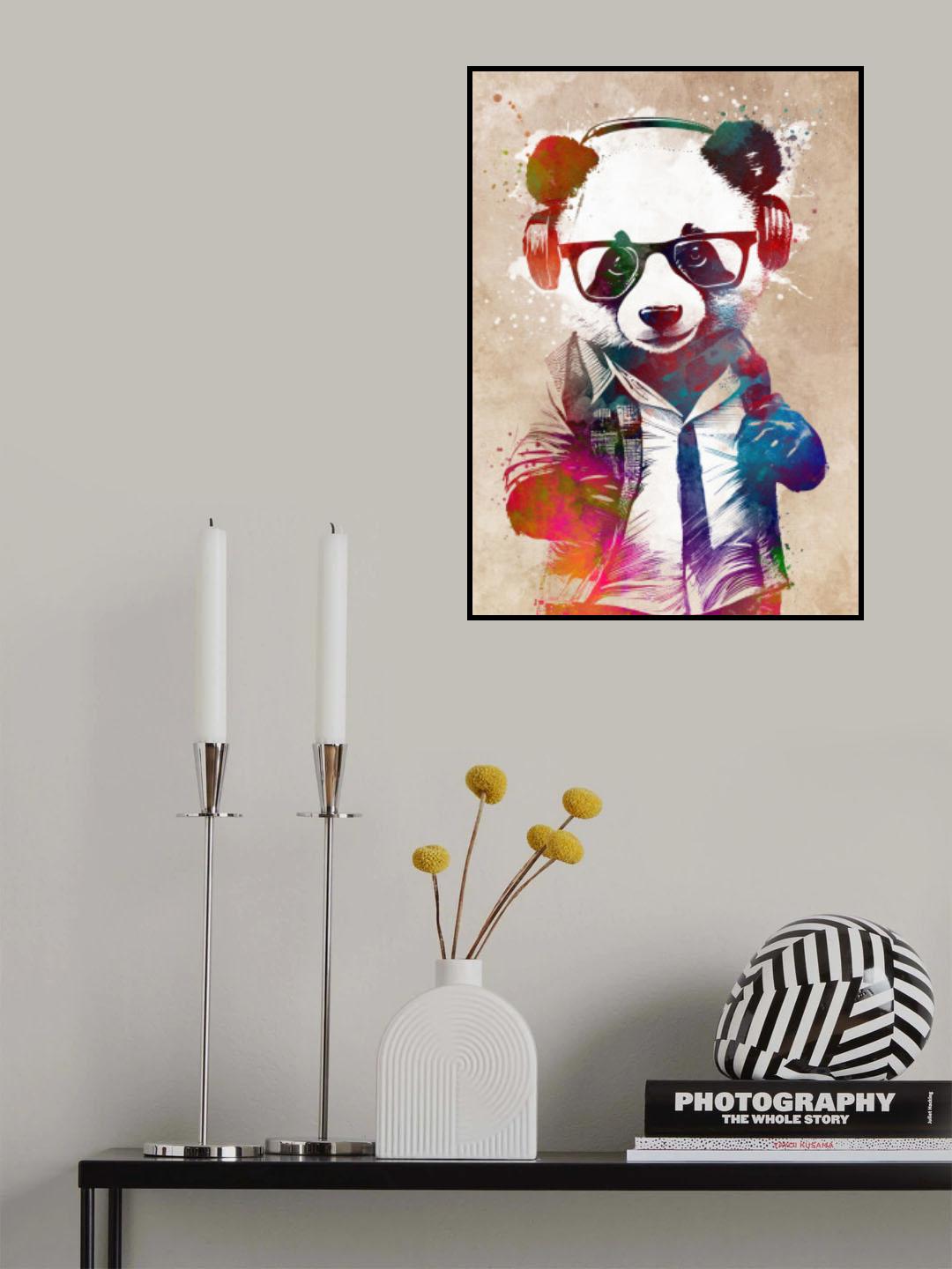 Hipster Panda Poster och Canvastavla