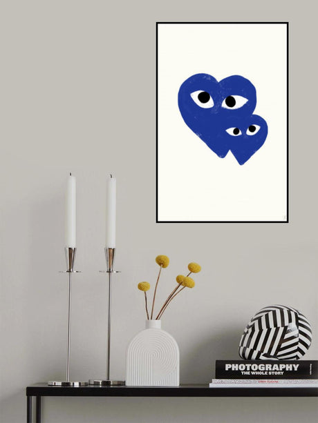 Blue Hearts Poster och Canvastavla