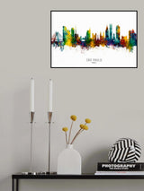 São Paulo Skyline Brazil Poster och Canvastavla