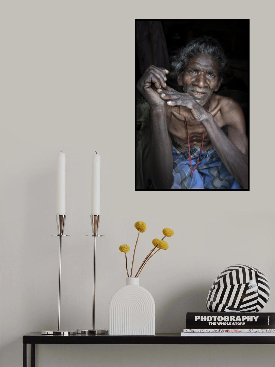 elder in a village at the outskirts of Kolkata, India Poster och Canvastavla