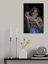 elder in a village at the outskirts of Kolkata, India Poster och Canvastavla