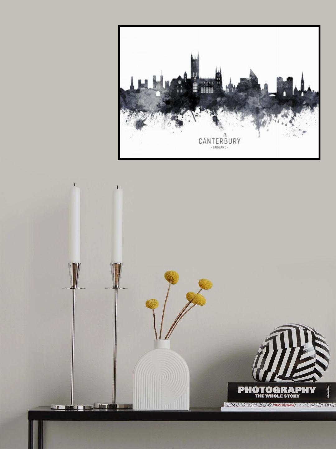 Canterbury England Skyline Poster och Canvastavla