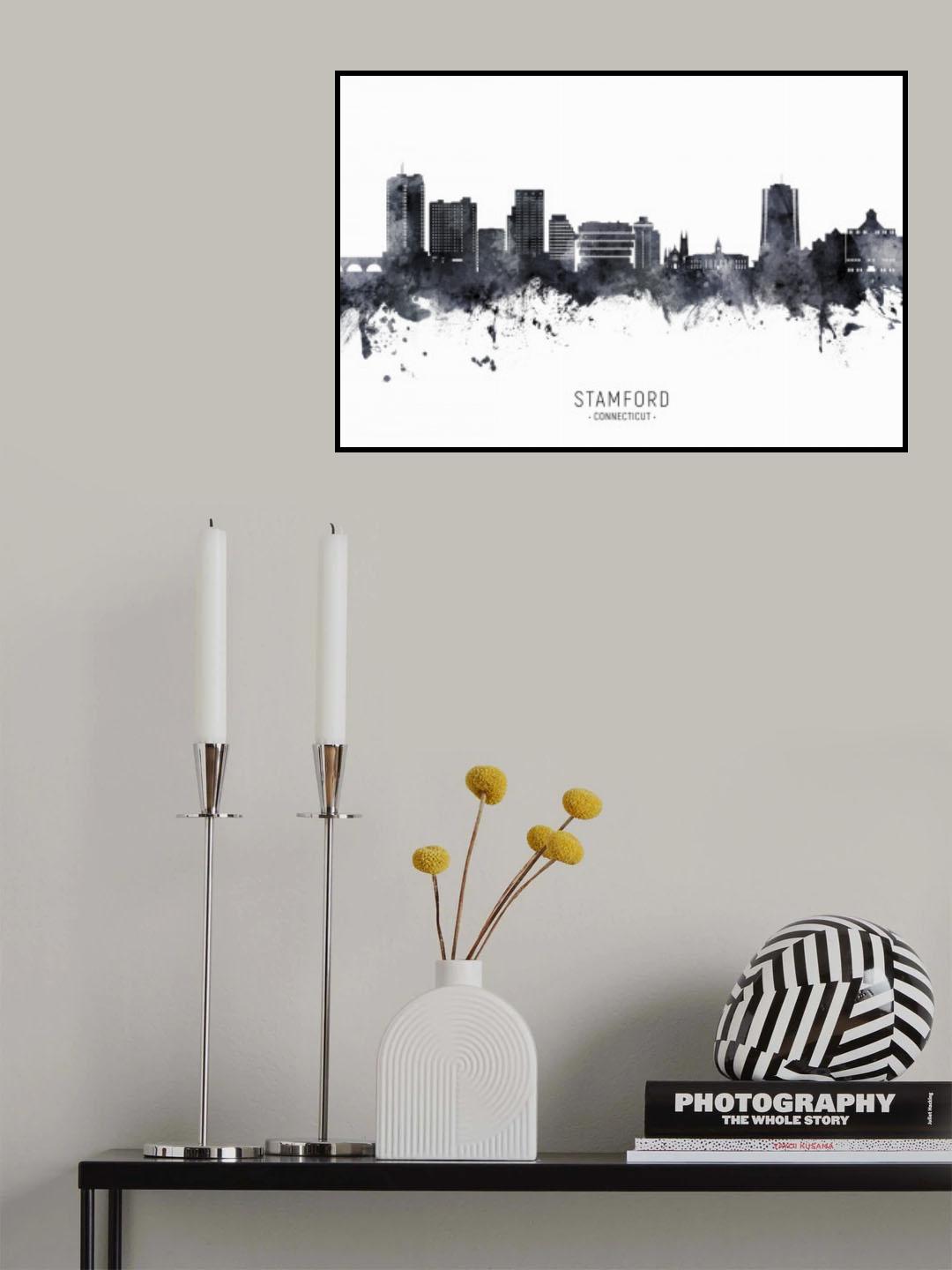 Stamford Connecticut Skyline Poster och Canvastavla