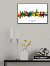 Saint-Étienne France Skyline Poster och Canvastavla