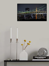 Rainbow bridge at night Poster och Canvastavla