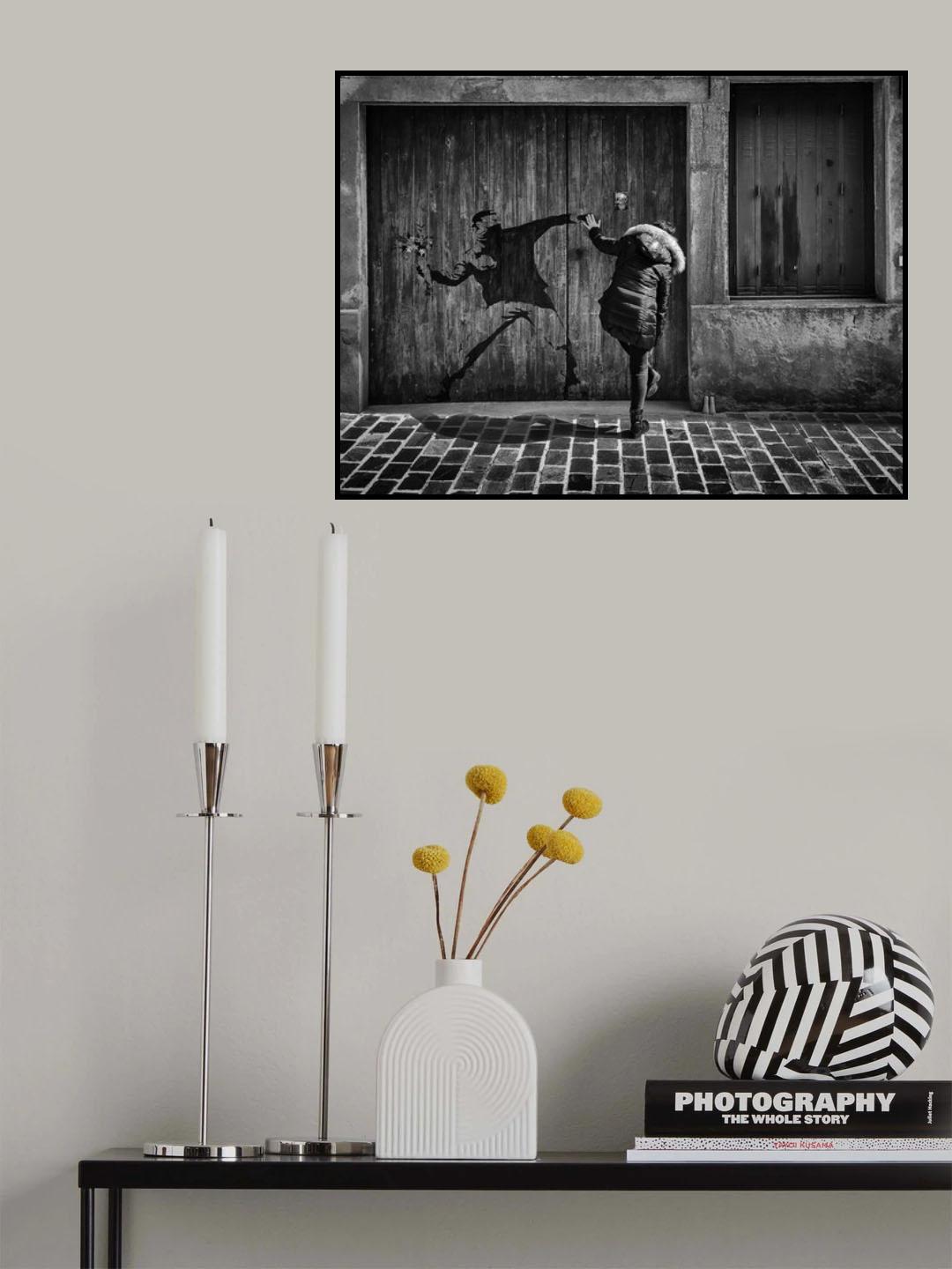 Street in Charlieu Poster och Canvastavla