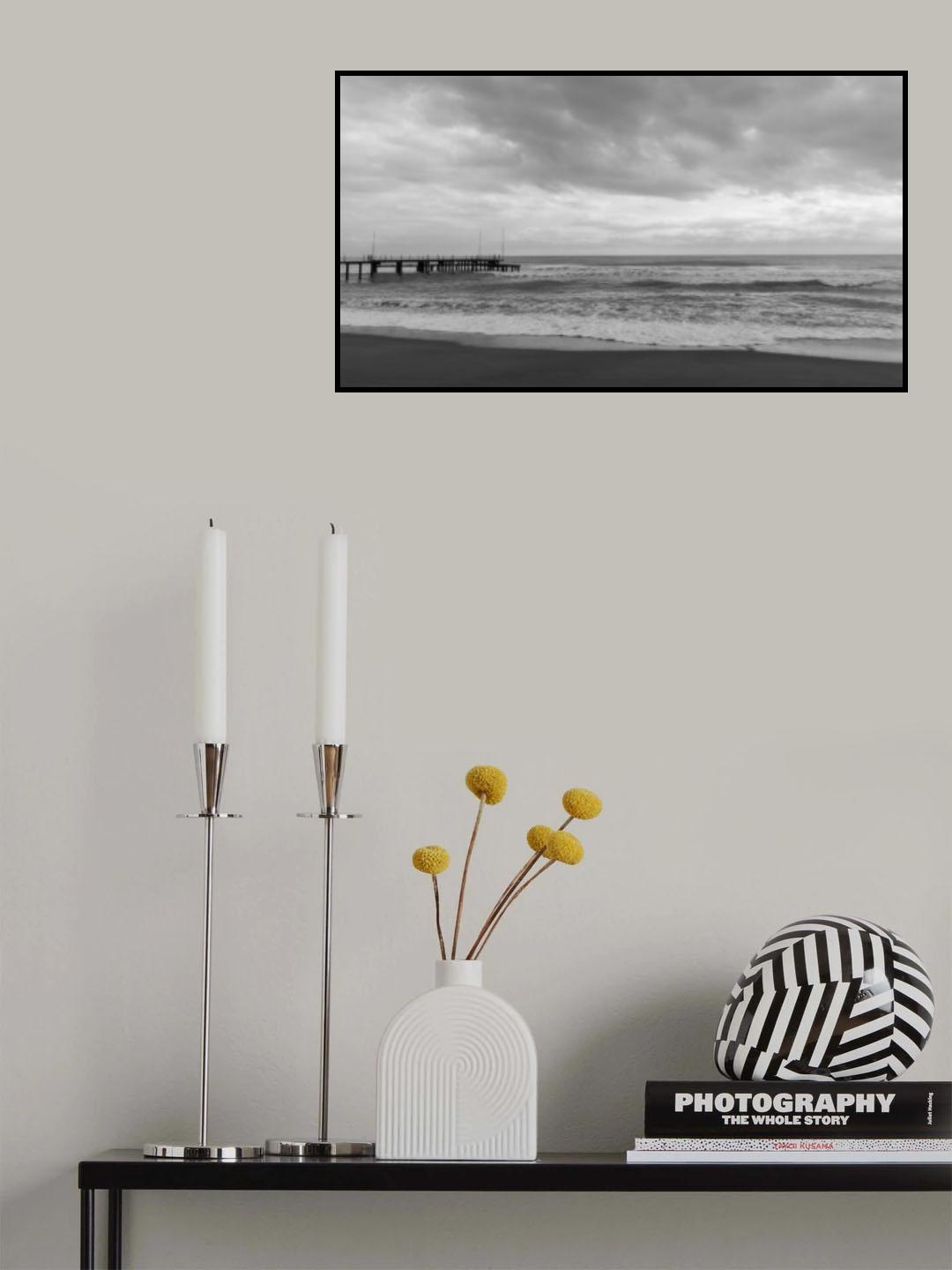old pier and dramatic landscape Poster och Canvastavla