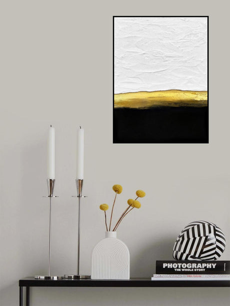 Black and White Golden Night Poster och Canvastavla