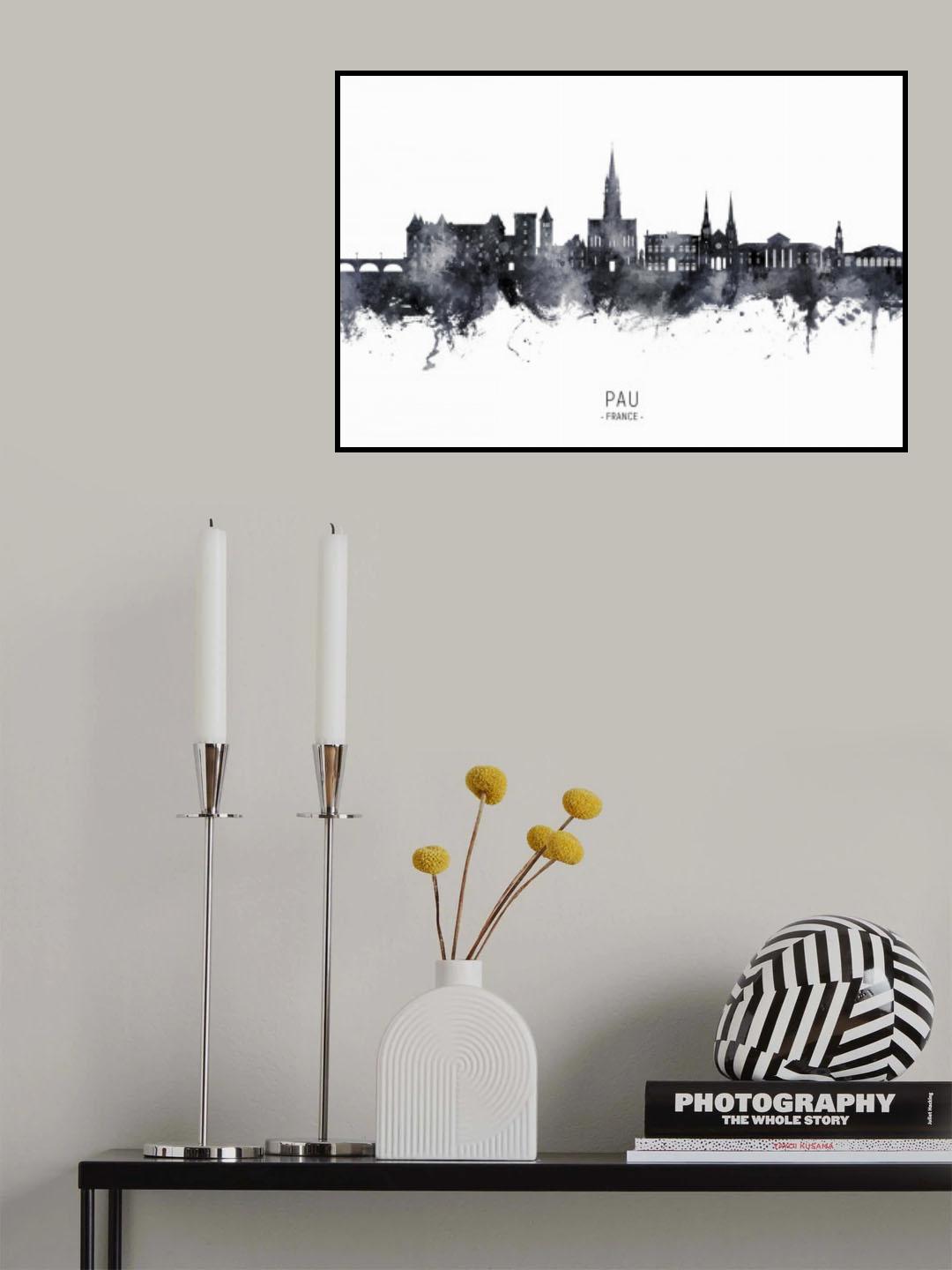 Pau France Skyline Poster och Canvastavla