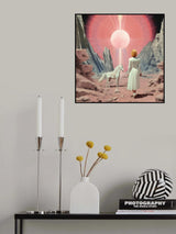 White Horse Time Travel Collage Art Poster och Canvastavla
